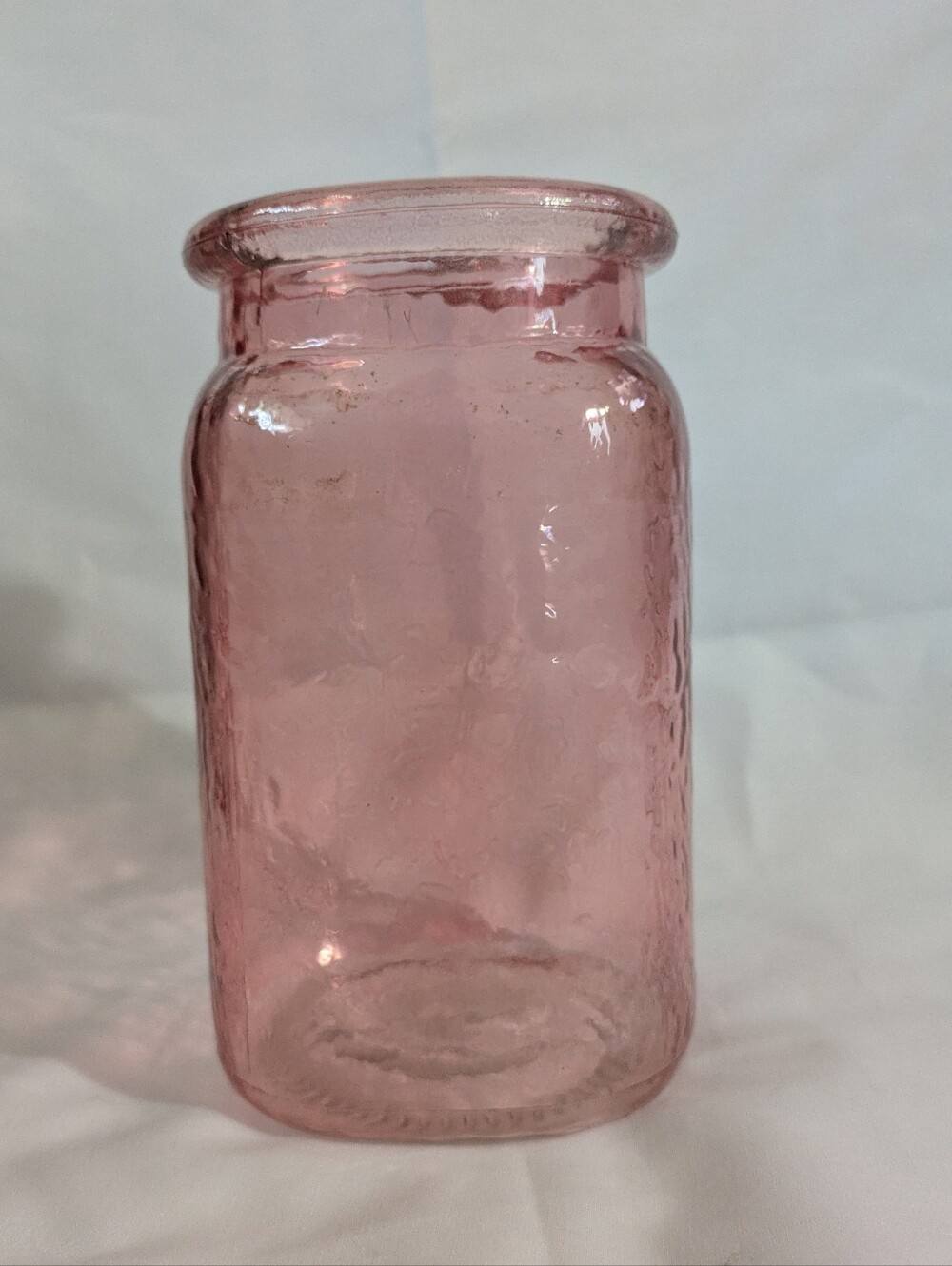 Light Pink Hammered Glass Jar